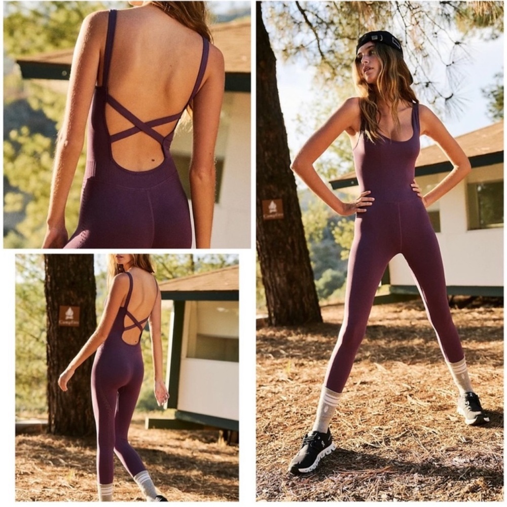 NWT! Free People Movement Good Karma Onesie Color: Dark Purple Size M/L